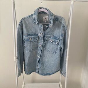 Zara Faded Blue Denim Shirt
